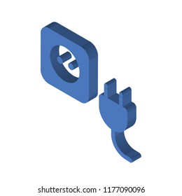 Plug isometric left top view 3D icon