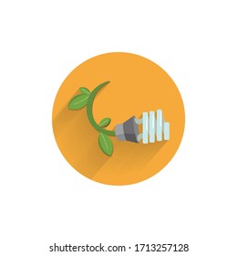 plug and leaf colorful flat icon with shadow. alternative energy icon