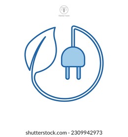 Plug Leaf, Energy Save Icon symbol template for graphic and web design collection logo vector illustration