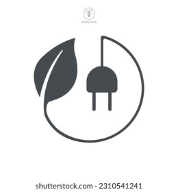 Plug Leaf, Energy Save Icon symbol template for graphic and web design collection logo vector illustration