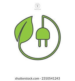 Plug Leaf, Energy Save Icon symbol template for graphic and web design collection logo vector illustration