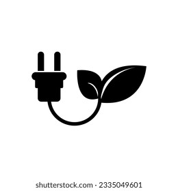 Hojas de enchufe, ahorro de energía. Hoja de enchufe, plantilla de diseño de signo de ahorro de energía para ilustración vectorial web y móvil..eps