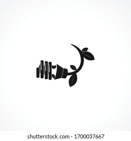 plug and leaf icon. isolated vector element