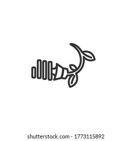 plug and leaf line icon. energy saving light bulb isolated line icon