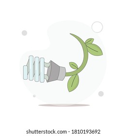 plug and leaf vector flat illustration on white