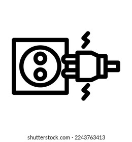 plug line icon illustration vector graphic