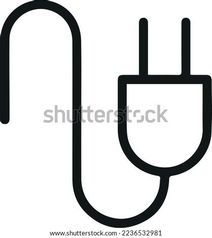 Plug line icon, sign or symbol. Premium pictogram in trendy outline style. Plug pixel perfect vector icon isolated on a white background.