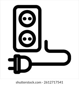Plug Line Icon Vector Illustration