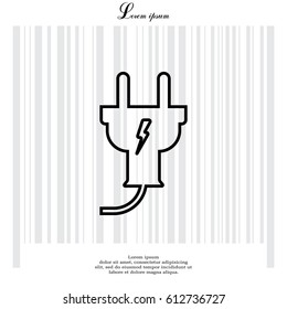 plug line icon, vector illustration