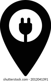 plug location vector glyph flat icon