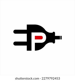 Plug logo design with letter EP. electric logo.