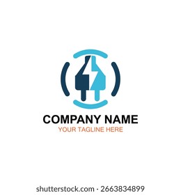 Plug logo design, vector logo, illustration design