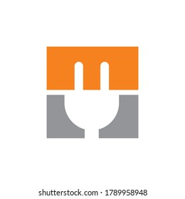 logotipo de enchufe, logotipo de energía eléctrica