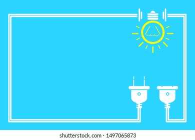Plug and outlet on blue background.