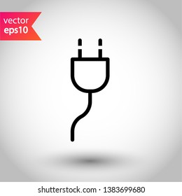 Plug pictogram. Plug vector icon. Plug flat sign design. EPS 10 symbol