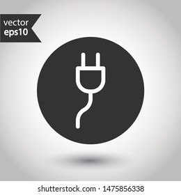 Plug pictogram. Plug vector icon. Plug flat sign design. EPS 10 symbol. Round icon design