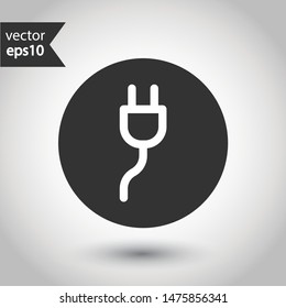 Plug pictogram. Plug vector icon. Plug flat sign design. EPS 10 symbol. Round icon design