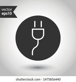 Plug pictogram. Plug vector icon. Plug flat sign design. EPS 10 symbol. Round icon design