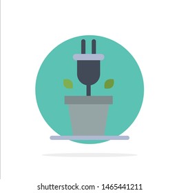 Plug, Plant, Technology Abstract Circle Background Flat color Icon. Vector Icon Template background