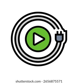 Plug play color icono Vector. Plug play signo. ilustración de símbolo aislado