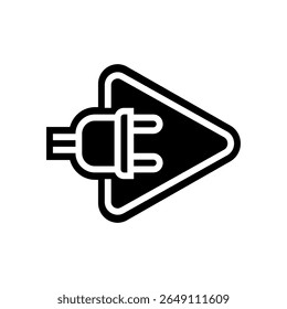 plug play ícone de glifo vetor. sinal de plug play. ilustração símbolo isolado