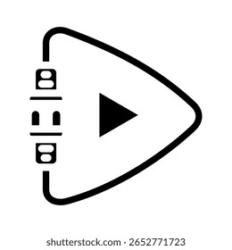 plug play ícone de glifo vetor. sinal de plug play. ilustração símbolo isolado