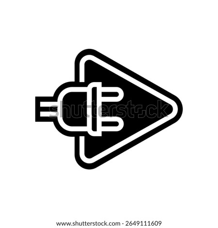 plug play glyph icon vector. plug play sign. isolated symbol illustration