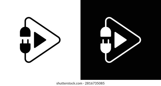 Plug and play icon black symbol group