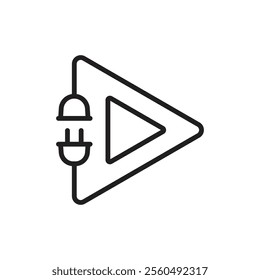 Plug and play icon Black and white logo