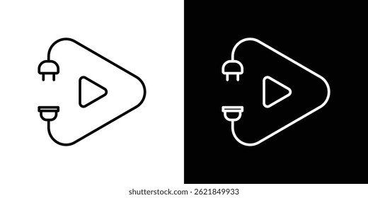 Plug and play icon concept stroke on white background