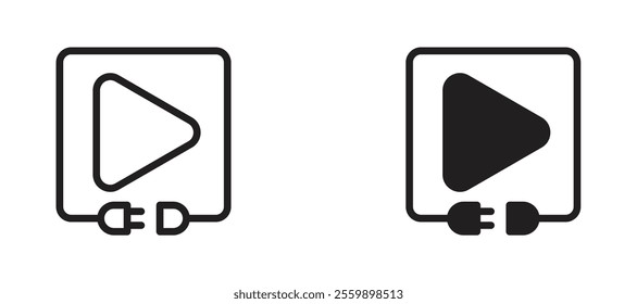 Plug and play Icon set in black color for ui designs