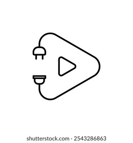 Plug and play icon symbol collection on white background.
