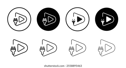 Plug and play icon Symbol mark in filled style