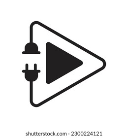 Plug and play icon vector. 