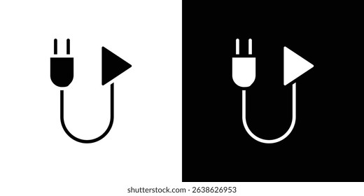 Plug and play icon Vector in flat style. Collection silhouettes