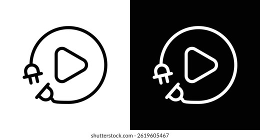 Plug and play icon Vector symbol in trendy flat style
