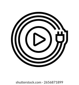 plug play ícone linha vetor. plug play sinal. isolado contorno símbolo ilustração preta