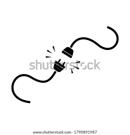 Plug and plughole. Connection concept. Simple flat vector illustration isolated on white background.