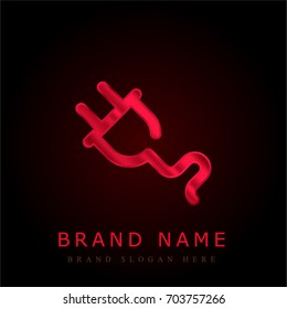 Plug red chromium metallic logo