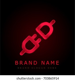 Plug red chromium metallic logo