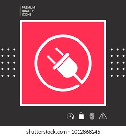 Plug in round icon