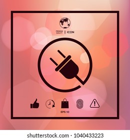 Plug in round icon
