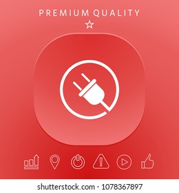 Plug in round icon