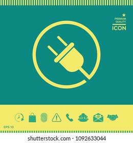 Plug in round icon