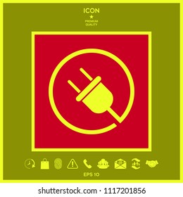 Plug in round icon