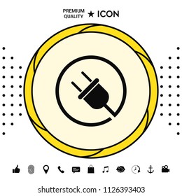 Plug in round icon