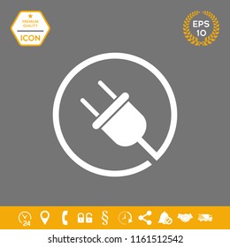 Plug in round icon