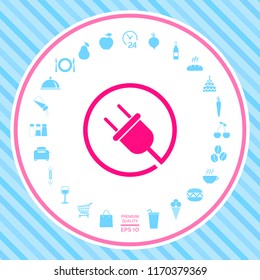 Plug in round icon