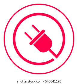Plug in round icon