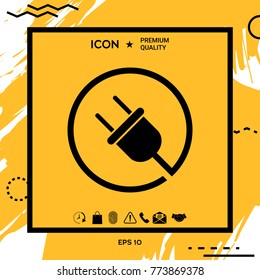 Plug in round icon